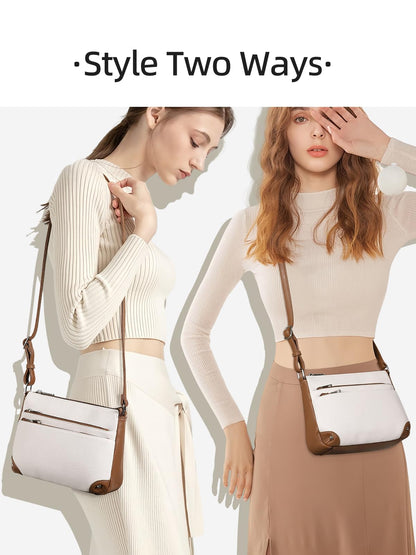 WESTBRONCO Crossbody Bags for Women, Medium Size Shoulder Handbags, Satchel Purse with Multi Zipper Pocket