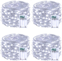 4 Pack 60 LED Fairy Lights Battery Operated with Timer, 20FT Waterproof Twinkle Lights Indoor Outdoor, Cuttable String Lights for Bedroom, Wedding, DIY, Centerpiece, Christmas Decorations (Warm White)