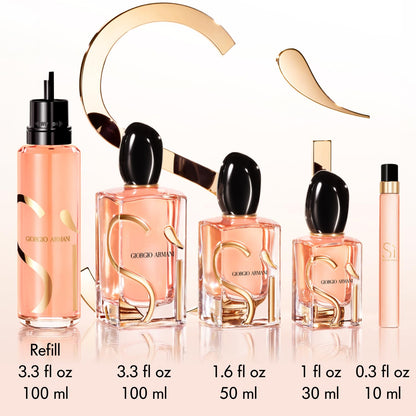 Armani Beauty - Sì Intense - Eau de Parfum - Perfume for Women - Chypre Ambery Fruity Fragrance - Blackcurrant Nectar, Damascena Rose, Black Tea Notes
