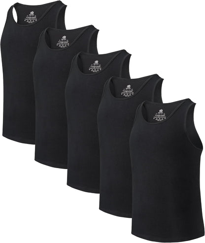 DAVID ARCHY Men's Tank Top Bamboo Rayon Undershirts Tank Shirt Moisture-Wicking A-Shirt for Men, 3 or 5 Pack