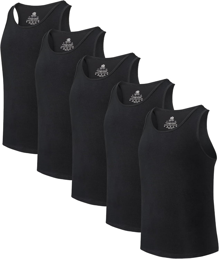 DAVID ARCHY Men's Tank Top Bamboo Rayon Undershirts Tank Shirt Moisture-Wicking A-Shirt for Men, 3 or 5 Pack