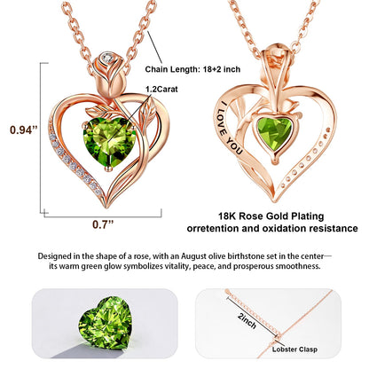 Women's Heart Pendant Necklace – 1.2CT Moissanite or Lab-Grown Sapphire, Ruby & Emerald