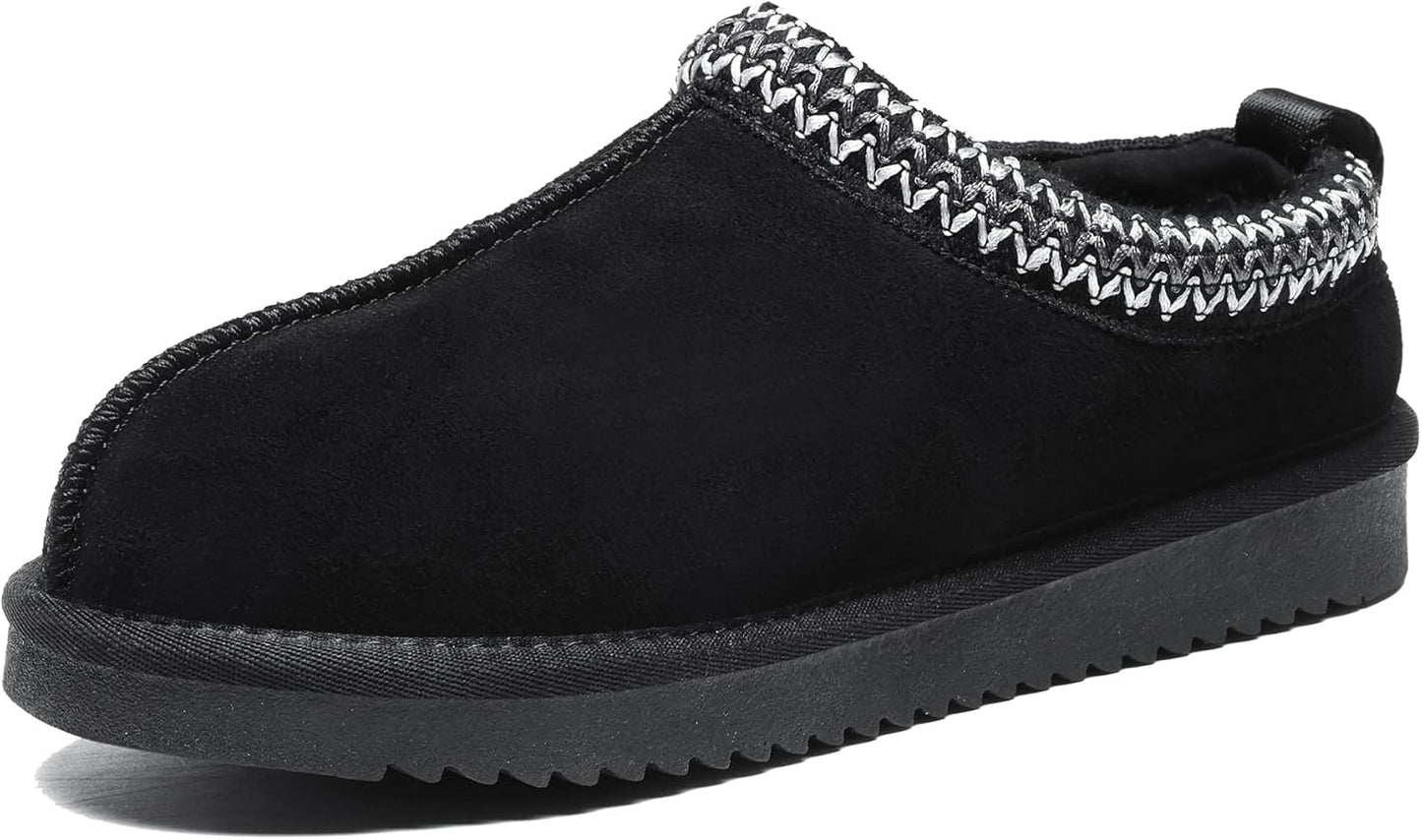 Women's Slippers Genuine Suede Platform Mini Boots Mens Faux Fur Warm Lining Winter Mules Cozy Warm House Shoes Indoor and Outdoor