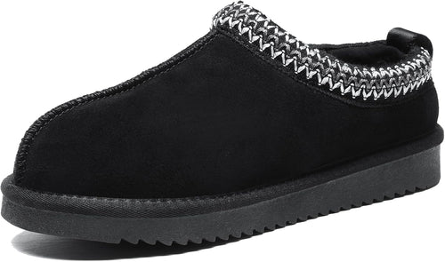 Women's Slippers Genuine Suede Platform Mini Boots Mens Faux Fur Warm Lining Winter Mules Cozy Warm House Shoes Indoor and Outdoor