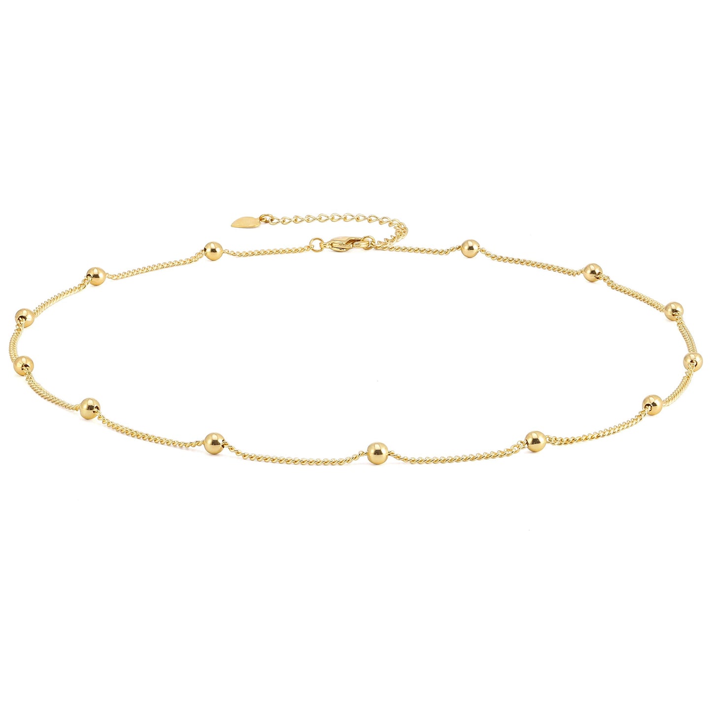 Aobei Pearl 18K Gold Plated Paperclip Chain Choker Satellite Chain Freshwater Cultured Biwa Pearl Pendant Necklace Dainty Turquoise Jewelry for Women