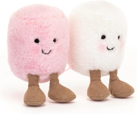 Jellycat Amuseables Pink and White Marshmallows Stuffed Toy, 3.5 inches | Food Plush | Fun Gift Idea