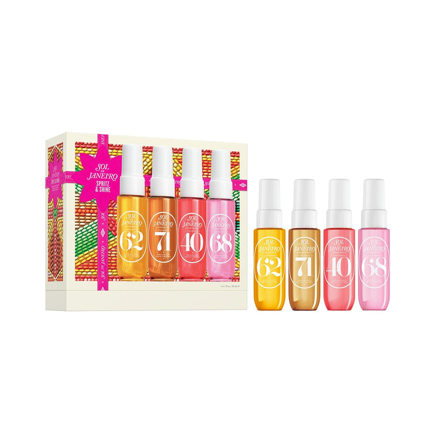SOL DE JANEIRO Spritz & Shine Cheirosa Perfume Mist Set | Amazon Exclusive | Perfume Mist Discovery Set of 4 | Holiday Gift Set | $48 Value