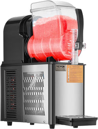 VEVOR Commercial Slushy Machine, 4L Single Tank Frozen Drink Machine, 16 Cups Stainless Steel Margarita Smoothie Frozen Drink Maker, Slushie Maker for Home Party Restaurants Cafe Bars