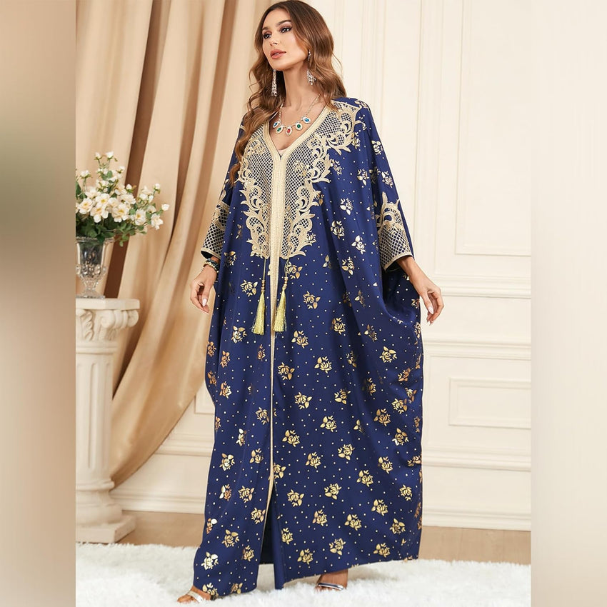 Embroidered Abaya Kaftans for Women Modern Elegant Dubai Moroccan Dubai Kaftan Dresses Abaya for Women Muslim Dress