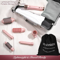 StyleVibe 6-in-1 Air Styler, Hair Dryer & Blow Dryer Brush with Auto Wrap Curl L/R, Fast Drying, Smooth Blowouts, Root-Lift Volume, No Heat Damage Frizz-Free Thermal Brush with Travel Bag