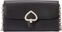 Kate Spade Robyn Small Flap Leather Crossbody Wallet in Black