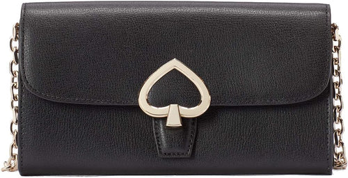 Kate Spade Robyn Small Flap Leather Crossbody Wallet in Black