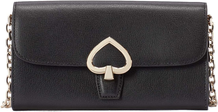 Kate Spade Robyn Small Flap Leather Crossbody Wallet in Black