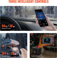 VEVOR 8KW Diesel Heater, 12V/24V All in One Diesel Air Heater, with Bluetooth APP Control, Remote Control and Display Screen, CO Alarm, Fast Heating Portable Diesel Heater for Vehicles and Garage