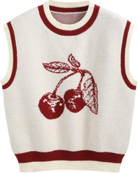 CIDER Women’s Sweater Vest Knit Sleeveless Pear Cute Graphic Sweater Vest Tank Top Fall Outfits
