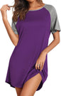 Ekouaer Sleep Shirts for Women Short Sleeve Night Shirts for Sleeping Pullover Nightgown Soft Nightdress S-XXXL