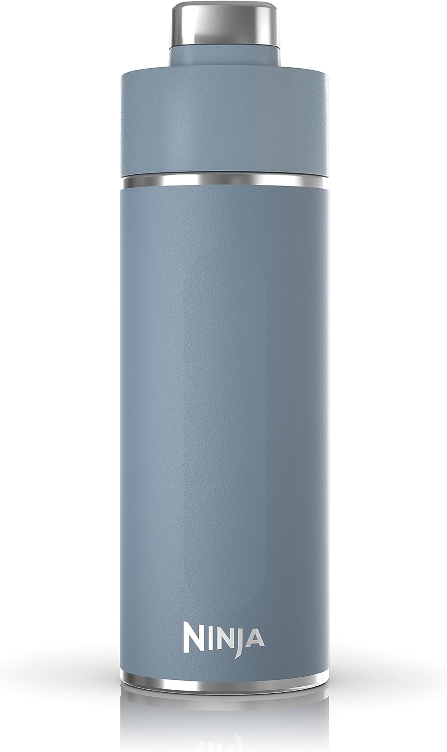 Ninja Thirsti 18oz Travel Water Bottle, For Carbonated Sparkling Drinks, Colder and Fizzier Longer, Leak Proof, 24 Hrs Cold, Dishwasher Safe, Stainless Steel Insulated Tumbler, Cloud White, DW1801WH