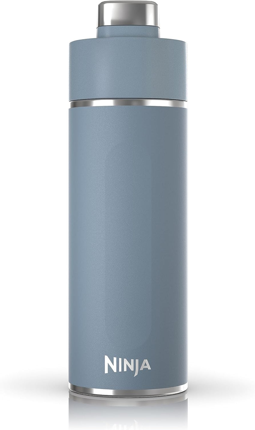 Ninja Thirsti 18oz Travel Water Bottle, For Carbonated Sparkling Drinks, Colder and Fizzier Longer, Leak Proof, 24 Hrs Cold, Dishwasher Safe, Stainless Steel Insulated Tumbler, Cloud White, DW1801WH
