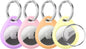 UNBREAKcable AirTag Holder for Apple - 4 Pack Air Tag Case [Fit Tightly Design] [Easy to Install] [Hold Securely] Waterproof TPU Protective Cover with Metal Keychain for Kids,Pet,Luggage,Backpack,Keys