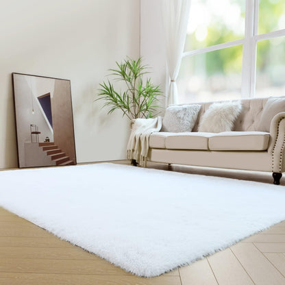 duduta Navy Blue Fluffy Plush Runner Rugs 2x6 ft Tie Dye Rectangle Shag Rug for Bedroom Dorm Living Room Kids Room, Machine Washable Anti-Slip