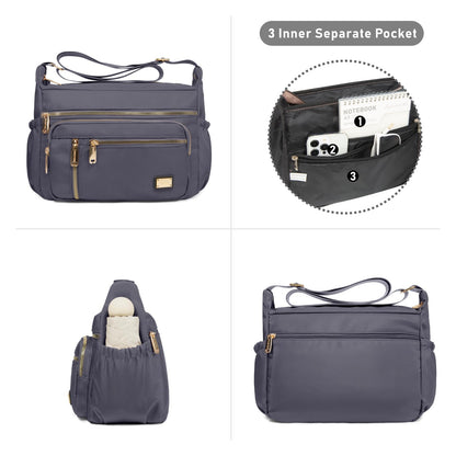 NPBAG Crossbody Bag for Women, Shoulder Purse Handbag Messenger Bag, Trendy Pocketbooks, Waterproof and Multi-Pockets