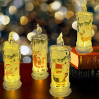 Rose Shadow LED Flameless Candles, 6PCS Romantic Battery Operated Candles Led Pillar Candles for Valentines Anniversary Wedding Christmas Decorations(White, D 2.5" x H 7.2")