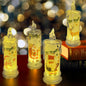 Rose Shadow LED Flameless Candles, 6PCS Romantic Battery Operated Candles Led Pillar Candles for Valentines Anniversary Wedding Christmas Decorations(White, D 2.5" x H 7.2")