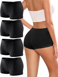 Womens Boyshorts Underwear Seamless Boxer Briefs Full Coverage Soft Stretch Boxer Shorts For Women 4 Pack