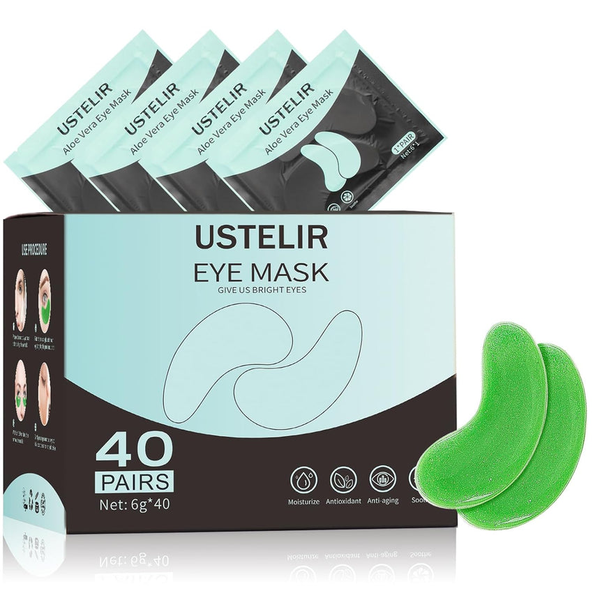 Under Eye Patches, 40 Pairs Eye Mask for Dark Circles, Puffy Eyes, Undereye Bags,Wrinkles,Eye Mask Patches with 24K Gold, Hyaluronic Acid,Rose & Aloe Vera, Eye Treatment Skin Care for Men & Women Gift