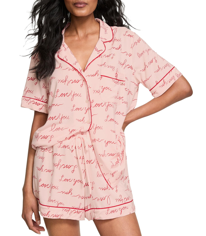 Victoria's Secret Modal Pajama Set, Short Sleeve Button Down Shirt and Shorts, Sleepwear for Women (XS-XXL)