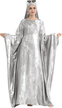 Luxury Dubai Style Abaya and Hijab Set, Breathable Modest Prayer Dress with Belt Loose Fit Muslim Robe