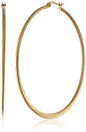 Amazon Essentials Gold Plated or Stainless Steel Flattened Hoop Earrings