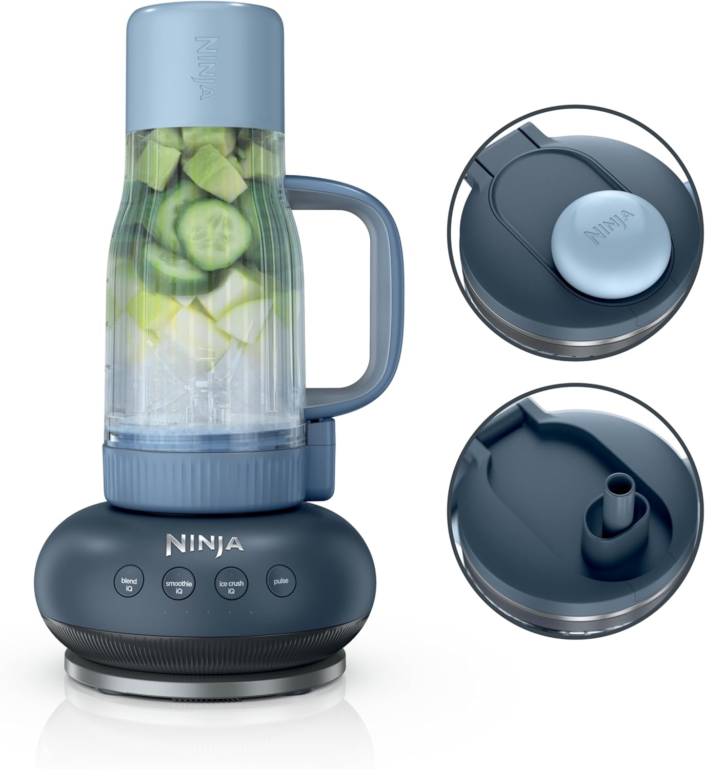 Ninja BlendBOSS | Personal Smoothie Blender and Tumbler | 26oz Travel Tumbler w/Leakproof Lid & Intergrated Chug Spout | AutoIQ Technololgy | 1200 Peak Watt | Cyberspace | DB301CYBRN | (NEW)