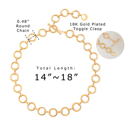 Aobei Pearl 18K Gold Plated Paperclip Chain Choker Satellite Chain Freshwater Cultured Biwa Pearl Pendant Necklace Dainty Turquoise Jewelry for Women