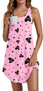 Vrtige Women's Tank Nightgown Sleeveless Sleepwear Scoop Neck Full Slip Chemise Nightdress