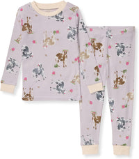 Burt's Bees Baby Girls' Pajamas, 2-Piece Long Sleeve Tee and Pants Organic Cotton PJ Set