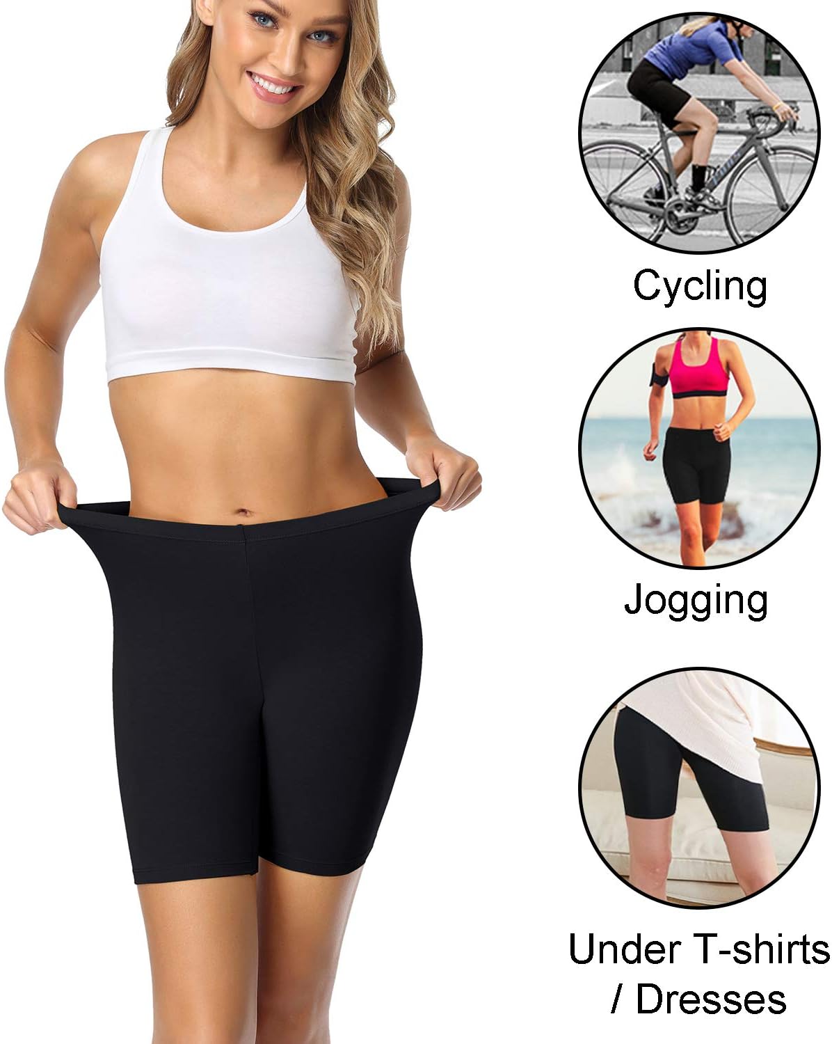 wirarpa Women's Cotton Boy Shorts Underwear Anti Chafing Soft Biker Short Plus Boy Shorts Panties 4 Pack