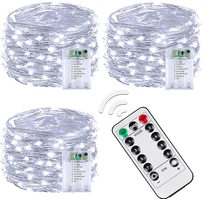 4 Pack 60 LED Fairy Lights Battery Operated with Timer, 20FT Waterproof Twinkle Lights Indoor Outdoor, Cuttable String Lights for Bedroom, Wedding, DIY, Centerpiece, Christmas Decorations (Warm White)