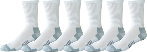 Amazon Essentials Men's Performance Cotton Moisture Control Socks, Athletic Crew, Breathable, 6 Pairs