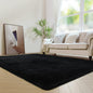 duduta Navy Blue Fluffy Plush Runner Rugs 2x6 ft Tie Dye Rectangle Shag Rug for Bedroom Dorm Living Room Kids Room, Machine Washable Anti-Slip