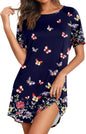 Ekouaer Sleep Shirts for Women Short Sleeve Night Shirts for Sleeping Pullover Nightgown Soft Nightdress S-XXXL
