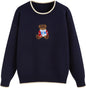 CIDER Women's Fall Sweaters Long Sleeve Cute Sweaters Bear Graphic Crewneck Soft Knit Casual Cropped Pullover