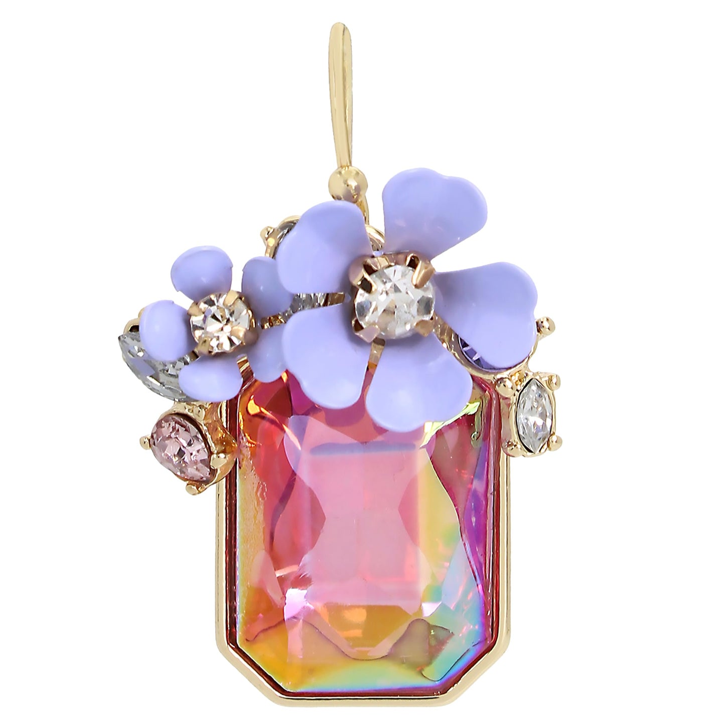 Flower Cluster Stone Drop Earrings
