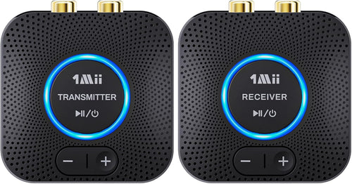 1Mii 2.4GHz Wireless Audio Transmitter Receiver Set for TV, 260Ft/80M Long Range 25ms Low Latency with AUX RCA in/Out,Wireless Audio Adapter for TV PC Powered Speaker Amplifier Soundbar
