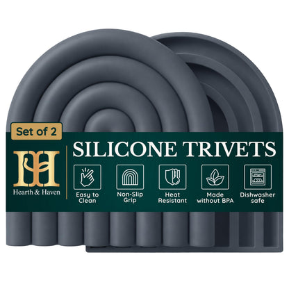 Silicone Trivets for Hot Dishes – Heat-Resistant, Non-Slip Pot Holders for Kitchen & Coasters – Durable Hot Pads for Pots, Pans, Baking Dishes & Kitchen Appliances
