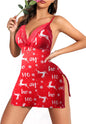Sexy Night Gowns for Women Babydoll Lingerie Dress Lace Trim Sleep Dress Chemise Nightgowns Side Split Nighty