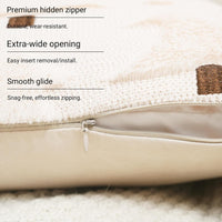 GEEORY Christmas Pillow Covers 18x18 Inch Set of 2, Christmas Decorations Xmas Tree Soft Plush Fluffy Faux Fur Decorative Throw Pillows Rustic Winter Decor Cushion Case Beige Brown GC034-18