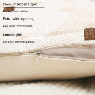 GEEORY Christmas Pillow Covers 18x18 Inch Set of 2, Christmas Decorations Xmas Tree Soft Plush Fluffy Faux Fur Decorative Throw Pillows Rustic Winter Decor Cushion Case Beige Brown GC034-18