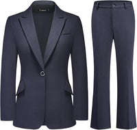 Women's Suit 2 Piece Set Pinstripe Blazer and Bootcut Dressy Pants Set for Work Office Business Outfits