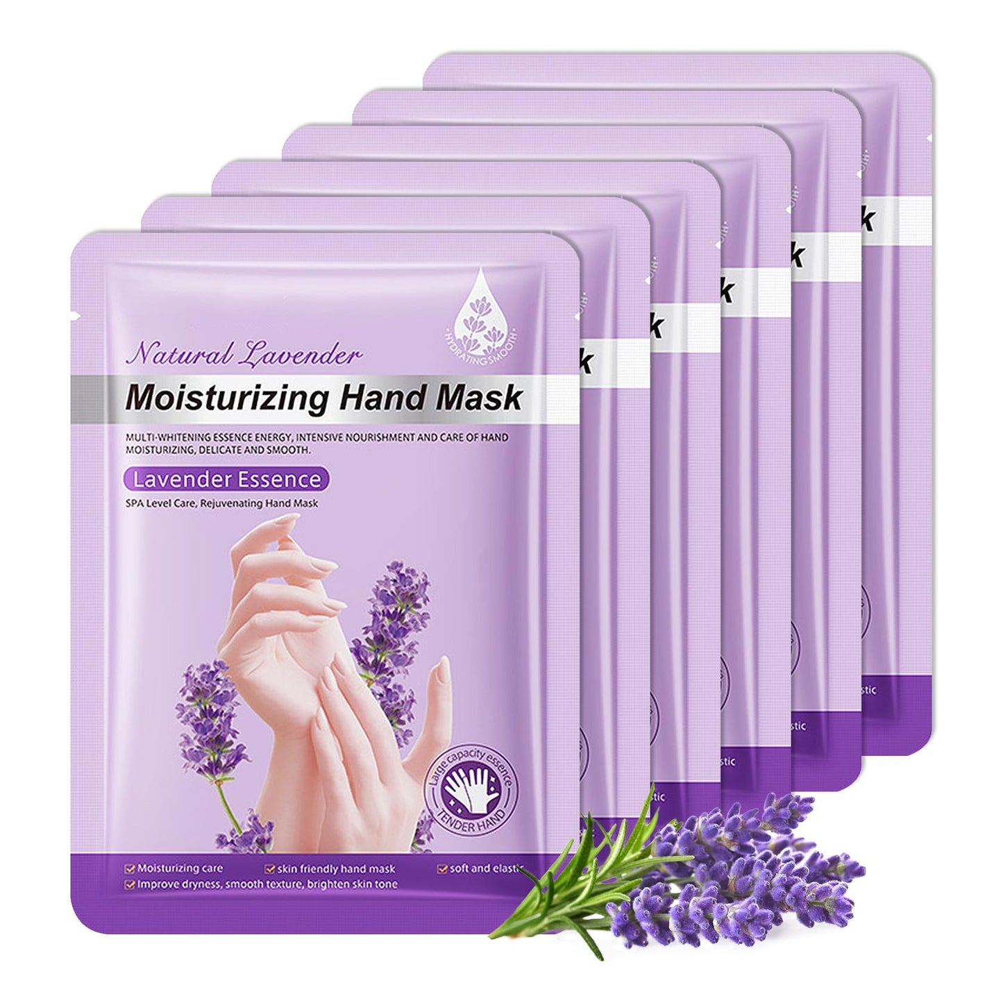 LZYLLS 6 Pairs Hand Masks Moisturizing Gloves, Hydrating Hand Mask Moisturizer Gloves Care for Dry Cracked Hands, Smooth Long Lasting Soft Firming Hand Mask Gift Set for Men Women（A